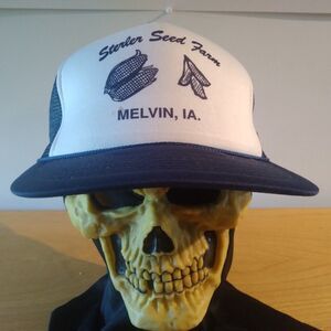 Vintage Sterler Seed Farm Melvin Iowa Snap Back Trucker Hat